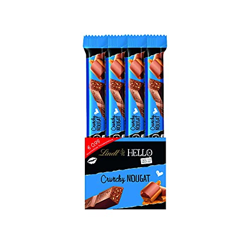Lindt Schokolade HELLO Sticks Crunchy Nougat | 24 x 39 g Riegel | Vollmilch-Schokoladen Sticks mit Nougat-Krokant-Füllung | Großpackung | Schokoladengeschenk | Schokoriegel von Lindt