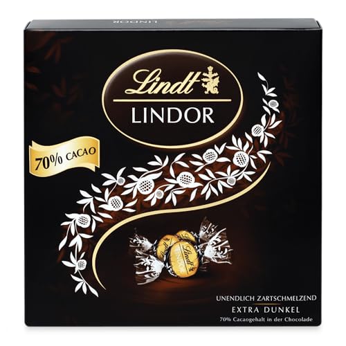 Lindt LINDOR Präsent Box Extra Dunkel 70% Kakao, Schokoladengeschenk, ca. 15 LINDOR Kugeln, 186 g Lindt LINDOR Präsent Box Extra Dunkel 70% Kakao, Schokoladengeschenk, ca. 15 LINDOR Kugeln, 186 g von Lindt