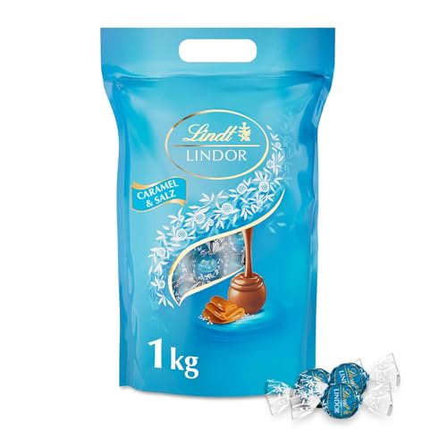 Lindt LINDOR Salted Caramel | ca. 80 Schokoladen Kugeln Milch-Schokolade mit einer Füllung aus Salz-Karamell | Großpackung, Pralinen-Geschenk, 1kg Lindt LINDOR Salted Caramel | ca. 80 Schokoladen Kugeln Milch-Schokolade mit einer Füllung aus Salz-Karamell | Großpackung, Pralinen-Geschenk, 1kg von Lindt