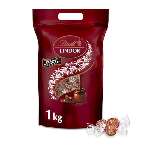 Lindt LINDOR Schokoladen Kugeln Double Chocolate | 1 kg Beutel, wiederverschließbar | ca. 80 Milch-Schokolade mit dunkler, zartschmelzenden Füllung | Großpackung, Pralinen-Geschenk Lindt LINDOR Schokoladen Kugeln Double Chocolate | 1 kg Beutel, wiederverschließbar | ca. 80 Milch-Schokolade mit dunkler, zartschmelzenden Füllung | Großpackung, Pralinen-Geschenk von Lindt