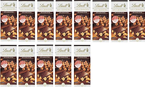 Lindt Les Grandes Haselnuss, Feinherb, Promotion, dunkle Schokolade mit Haselnüssen, 13er Pack (13 x 150 g) von Lindt