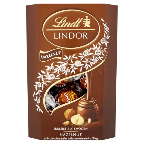 Lindt Lindor Haselnuss Schokoladentrüffel Box ca. 16 Knäuel, 200 g Schokoladenkugeln mit glatter Schmelzfüllung Lindt Lindor Haselnuss Schokoladentrüffel Box ca. 16 Knäuel, 200 g Schokoladenkugeln mit glatter Schmelzfüllung von Lindt