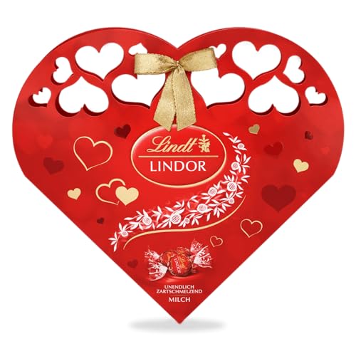 Lindt Lindor Herzpackung, unendlich zartschmelzende Lindor Kugeln Milch in einer hochwertigen Herzpackung, 1 Pack (1x 200 g) von Lindt
