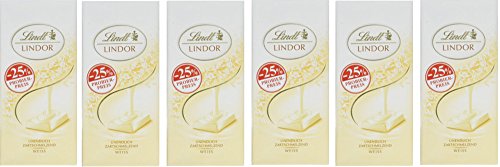 Lindt Lindor Schokoladentafel, Weiße Schokolade, undendlich zartschmelzend, Promotion, 6er-Pack (6 x 100 g) von Lindt
