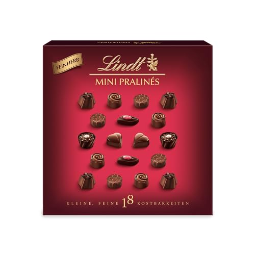 Lindt Schokolade - Feinherbe Mini Pralinés | 90 g | Pralinen-Schachtel mit je 18 Pralinen in 6 köstlichen Sorten | Pralinengeschenk | Schokoladengeschenk von Lindt