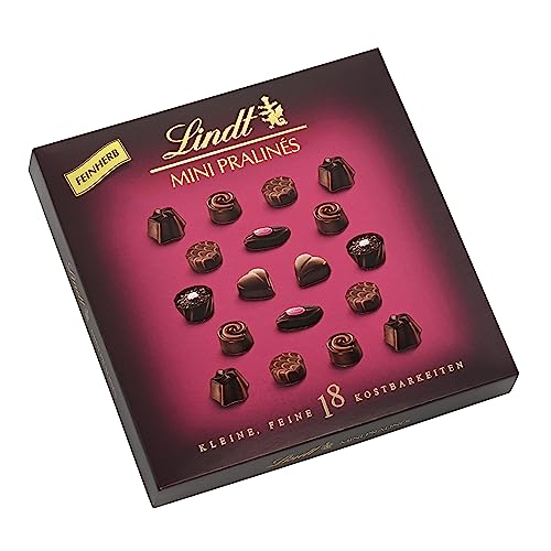 Lindt Schokolade - Feinherbe Mini Pralinés | 90 g | Pralinen-Schachtel mit je 18 Pralinen in 6 köstlichen Sorten | Pralinengeschenk | Schokoladengeschenk von Lindt