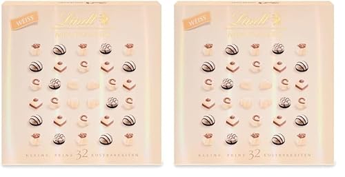 Lindt Mini Pralinés weiß | 163 g | Weiße Schokolade | 32 Pralinen | Kleines Schokoladengeschenk oder Pralinengeschenk (Packung mit 2) von Lindt