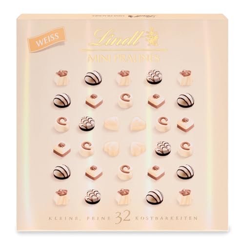 Lindt Mini Pralinés weiß | 163 g | Weiße Schokolade | 32 Pralinen | Kleines Schokoladengeschenk oder Pralinengeschenk von Lindt