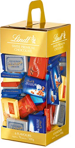 Lindt Naps Schokoladentäfelchen Mischung, Carrier Box, 500 g, Schwarz von Lindt