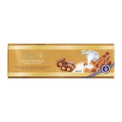Lindt Schokolade Alpenvollmilch Nuss | 300 g Tafel | Aus feinster Alpenvollmilch-Schokolade mit ganzen Nüssen | Schokoladengeschenk (1er Pack) von Lindt
