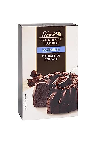 Lindt Schokolade - Back-Dekor Flocken Vollmilch | 120 g | Zarte Schokoladen-Flocken zum Dekorieren von Kuchen, Torten, Gebäck oder Dessert | Dekor | Backen | Schokoladengeschenk von Lindt