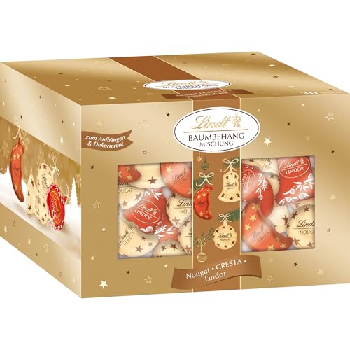Lindt Schokolade Baumbehang Mischung | 12 x 484 g Köcher | 3 köstliche Spezialitäten: Cresta, Nougat, Blätterkrokant | Schokoladen-Geschenk zu Weihnachten | Weihnachtsschokolade Lindt Schokolade Baumbehang Mischung | 12 x 484 g Köcher | 3 köstliche Spezialitäten: Cresta, Nougat, Blätterkrokant | Schokoladen-Geschenk zu Weihnachten | Weihnachtsschokolade von Lindt