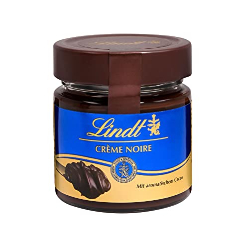 Lindt Schokolade - Brotaufstrich Crème Noir | 220 g | Feinherber Kakaocrème Brotaufstrich mit aromatischem Kakao im Glas | Schokoladen-Brotaufstrich| Schokoladengeschenk | dunkle Schokolade von Lindt