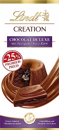 Lindt Schokolade Creation Chocolat de Luxe, Promotion | 7 x 150 g Tafel | Vollmilch-Schokolade mit dunkler Trüffelfüllung und flüssigem Schokoladen-Kern | Schokoladentafel | Schokoladengeschenk von Lindt