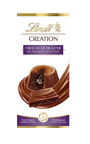 Lindt Schokolade Creation Chocolat de Luxe Tafel | Feinste Vollmilch-Schokolade mit dunkler Trüffelfüllung und flüssigem Schokoladen-Kern | Schokoladentafel | Schokoladengeschenk, 150g von Lindt