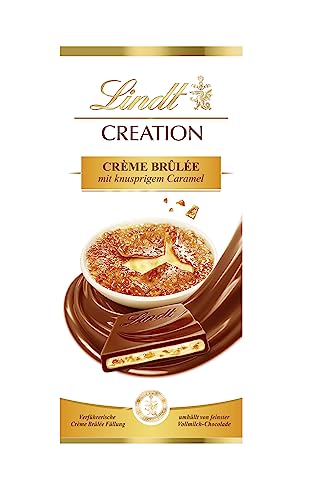 Lindt Schokolade Creation Créme Brûlèe Tafel | Crème Brûlée Füllung mit knusprigem Karamell, umhüllt von feinster Vollmilch-Schokolade | Schokoladentafel | Schokoladengeschenk, 150g von Lindt
