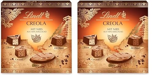 Lindt Schokolade - Creola Pralinés | 165 g | Pralinen Schachtel mit 15 Pralinen in 4 köstlichen Sorten ohne Alkohol mit Kakao Nibs aus 100% Edelkakao | Pralinengeschenk | Schokoladengeschenk von Lindt