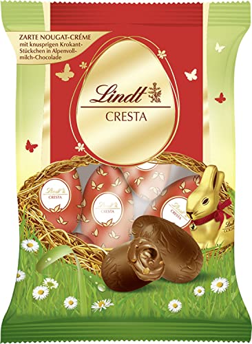 Lindt Schokolade Cresta Eier | 3 x 90 g | Eier aus zarter Nougat-Crème mit knusprigen Krokantstückchen in Alpenvollmilch Schokolade | Oster Schokolade | Schokoladengeschenk | Ostereier | Schokoeier von Lindt