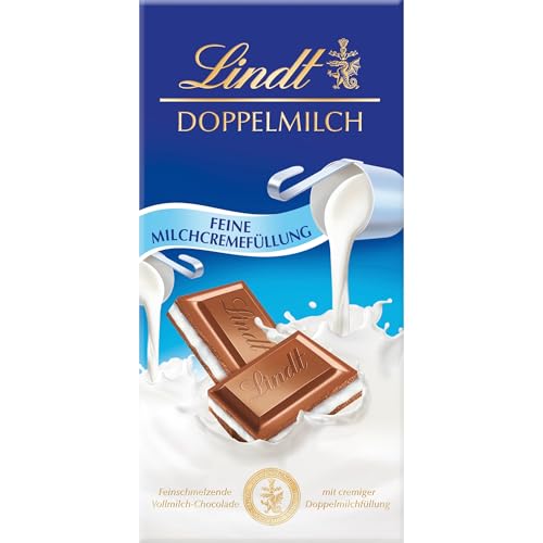 Lindt Schokolade Doppelmilch | 100g Tafel | Aus zartschmelzender Doppelmilch-Schokolade | Schokoladentafel | Schokoladengeschenk Lindt Schokolade Doppelmilch | 100g Tafel | Aus zartschmelzender Doppelmilch-Schokolade | Schokoladentafel | Schokoladengeschenk von Lindt