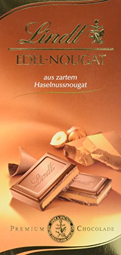 Lindt Schokolade Edel-Nougat | 10 x 100g Tafel | Vollmilch-Schokolade mit zartem Haselnuss-Nougat | Schokoladentafel | Schokoladengeschenk von Lindt