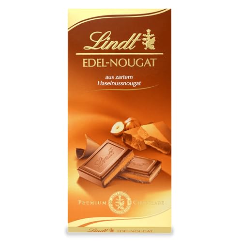 Lindt Schokolade Edel-Nougat | 5 x 100 g Tafel | Vollmilch-Schokolade mit zartem Haselnussnougat | Schokoladentafel | Schokoladengeschenk Lindt Schokolade Edel-Nougat | 5 x 100 g Tafel | Vollmilch-Schokolade mit zartem Haselnussnougat | Schokoladentafel | Schokoladengeschenk von Lindt