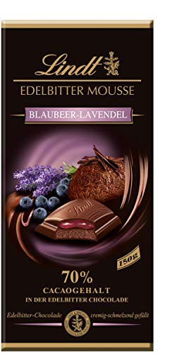 Lindt Schokolade Edelbitter Mousse Blaubeer-Lavendel | 13 x 150 g Tafel | Mit 70 % Kakaogehalt und dunkler Mousse au Chocolat und Blaubeer-Lavendel Füllung | Schokoladentafel | dunkle Schokolade Lindt Schokolade Edelbitter Mousse Blaubeer-Lavendel | 13 x 150 g Tafel | Mit 70 % Kakaogehalt und dunkler Mousse au Chocolat und Blaubeer-Lavendel Füllung | Schokoladentafel | dunkle Schokolade von Lindt