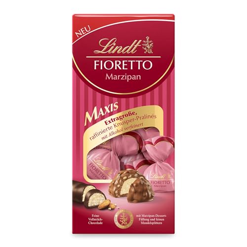Lindt Schokolade - FIORETTO Maxis Marzipan | 161g | Ca. 7 Pralinen mit Marzipan-Dessert-Füllung und Mandelsplittern umhüllt von knusprigem Crisp, alkoholhaltig | Pralinengeschenk | Schokoladengeschenk von Lindt