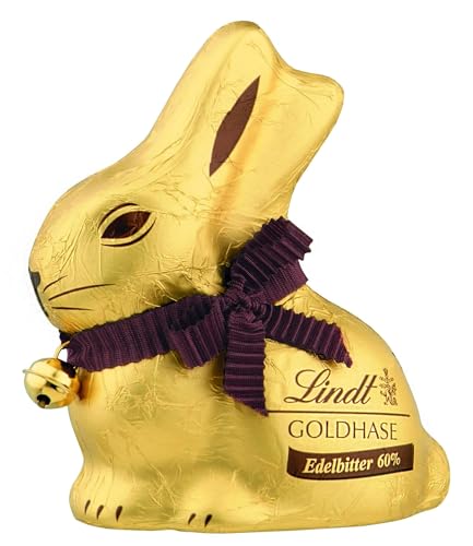 Lindt Schokolade GOLDHASE | 4 x 100 g GOLDHASE | Premium Edelbitter-Schokolade in Hasenform zu Ostern | 60 % Kakaoanteil | Osterschokolade | Schokoladengeschenk | Schokoladenhase | Osterhase von Lindt