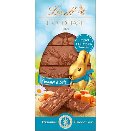 Lindt GOLDHASEN Tafel Caramel & Salz | 115 g | Vollmilch-Schokolade nach Goldhasen-Rezeptur mit feinem Caramel & Salz | Schokoladen-Geschenk für Ostern Lindt GOLDHASEN Tafel Caramel & Salz | 115 g | Vollmilch-Schokolade nach Goldhasen-Rezeptur mit feinem Caramel & Salz | Schokoladen-Geschenk für Ostern von Lindt