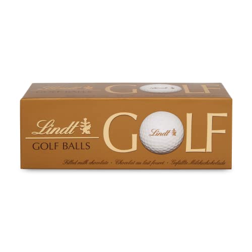 Lindt Schokolade - Golfbälle 10 x 110 g. Drei Golfbälle aus Lindt Vollmilch-Schokolade mit Nougatcremefüllung und Waffelstückchen, Geschenk für Golfer Schokoladengeschenk von Lindt