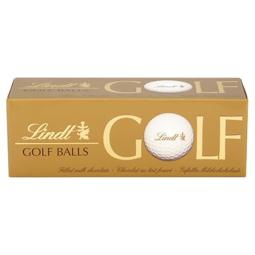 Lindt Schokolade - Golfbälle | 110 g | Drei Golfbälle aus Lindt Vollmilch-Schokolade mit Nougatcremefüllung und Waffelstückchen | Pralinengeschenk | Geschenk für Golfer | Schokoladengeschenk von Lindt