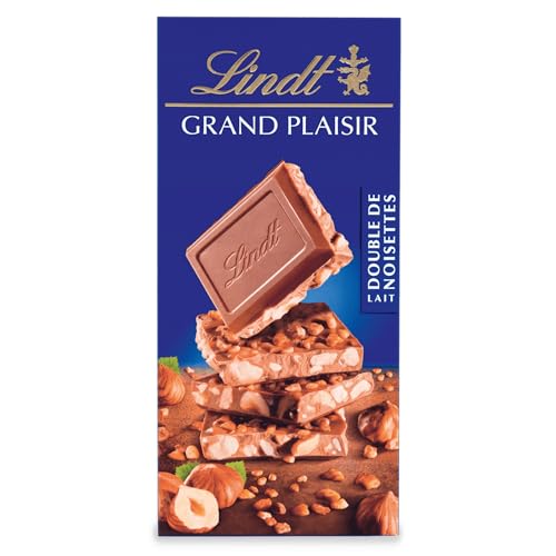 Lindt Schokolade Grand Plaisir Haselnuss | 150 g Tafel | Vollmilch-Schokolade mit besonders vielen Haselnuss-Stückchen | Schokoladentafel | Schokoladengeschenk von Lindt