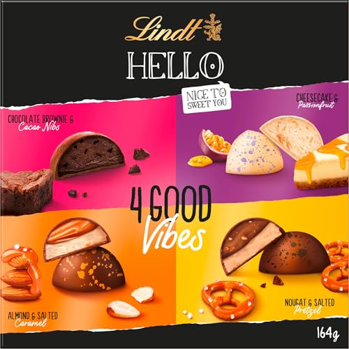 Lindt Schokolade HELLO 4 Good Vibes | 164g | 4 verschiedene HELLO Pralinen zum Teilen oder selber genießen | Schokoladengeschenk Lindt Schokolade HELLO 4 Good Vibes | 164g | 4 verschiedene HELLO Pralinen zum Teilen oder selber genießen | Schokoladengeschenk von Lindt