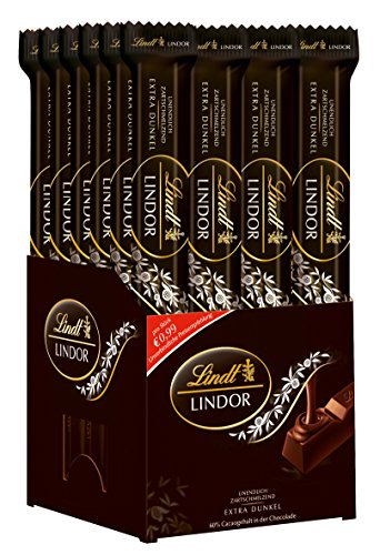 Lindt Schokolade LINDOR Bitter-Schokoladen-Sticks | 24 x 37 g Schokoladenriegel | Mit zartschmelzender Bitter-Schokoladenfüllung mit 60% Kakao | Pralinen-Geschenk | Schokoladen-Geschenk | Großpackung von Lindt