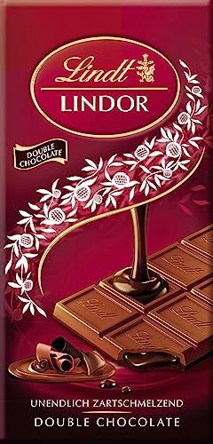 Lindt Schokolade LINDOR Double Chocolate | 100 g Tafel | Feinste Vollmilch-Schokolade mit einer unendlich zartschmelzenden dunklen Füllung | Schokoladentafel | Schokoladengeschenk von Lindt