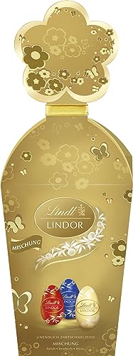 Lindt Schokolade LINDOR Ei Mix | 150 g | LINDOR Eier Milch, Weiß und Feinherb 45% mit unendlich zartschmelzender Füllung | Ostereier | Oster Schokolade | Schokoladengeschenk Lindt Schokolade LINDOR Ei Mix | 150 g | LINDOR Eier Milch, Weiß und Feinherb 45% mit unendlich zartschmelzender Füllung | Ostereier | Oster Schokolade | Schokoladengeschenk von Lindt