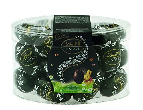 Lindt Schokolade LINDOR Eier 60% Kakao | 450 g | LINDOR Eier extra dunkel mit zartschmelzender Füllung und 60% Kakaoanteil | Oster Schokolade | Schokoladengeschenk | Ostereier von Lindt