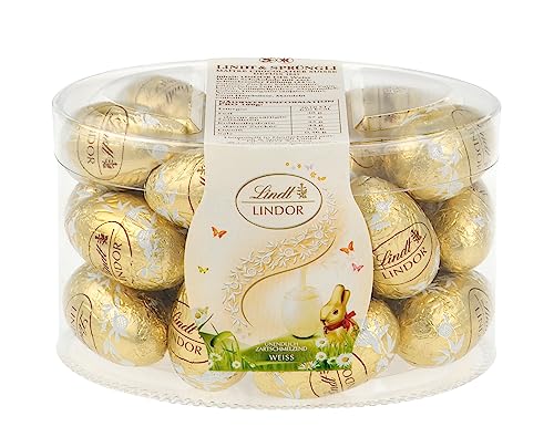 Lindt Schokolade LINDOR Eier Weiß | 450 g | LINDOR Eier Weiß mit zartschmelzender Füllung | Oster Schokolade | Schokoladengeschenk | Ostereier | Schokoeier von Lindt