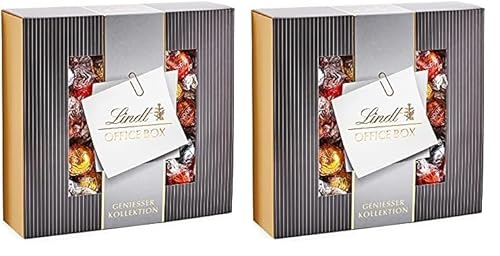 Lindt Schokolade LINDOR Home Office Box | 935 g | Ca. 74 Kugeln mit zartschmelzender Füllung, Sorten: Milch, Dark 60%, Weiß, Haselnuss, Caramel | Pralinen- und Schokoladengeschenk | Großpackung von Lindt