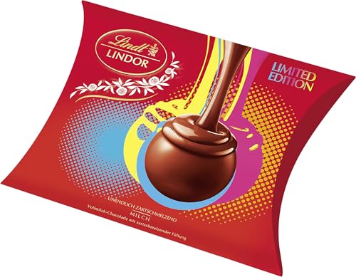 Lindt Schokolade LINDOR Kissen Milch | 4 x 325 g | 24 Kugeln Vollmilchschokolade mit zartschmelzender Füllung in Präsent Edition | Pralinengeschenk | Schokoladengeschenk Lindt Schokolade LINDOR Kissen Milch | 4 x 325 g | 24 Kugeln Vollmilchschokolade mit zartschmelzender Füllung in Präsent Edition | Pralinengeschenk | Schokoladengeschenk von Lindt