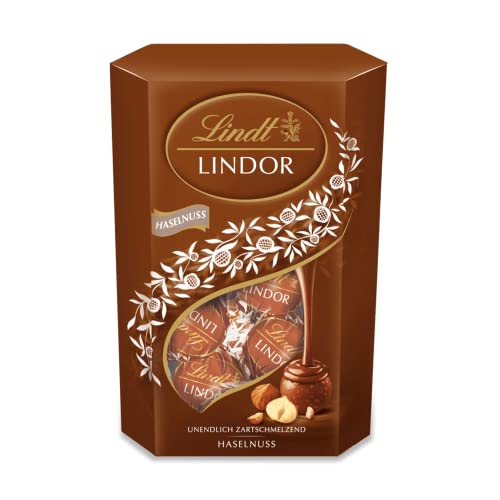 Lindt Schokolade LINDOR Kugeln Haselnuss | 500 g | ca. 40 Kugeln Vollmilchschokolade mit unendlich zartschmelzender Nuss-Füllung im süßen Cornet | Pralinen Geschenk | Schokoladen Geschenk von Lindt