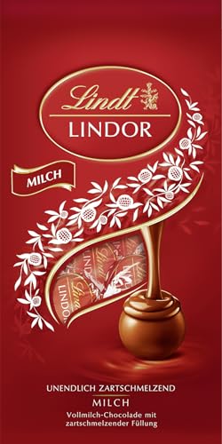 Lindt Schokolade LINDOR Kugeln Milch | 137 g im Beutel | ca. 10 Kugeln Vollmilchschokolade mit zartschmelzender Füllung | Pralinen-Geschenk | Schokoladen-Geschenk Lindt Schokolade LINDOR Kugeln Milch | 137 g im Beutel | ca. 10 Kugeln Vollmilchschokolade mit zartschmelzender Füllung | Pralinen-Geschenk | Schokoladen-Geschenk von Lindt