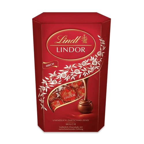 Lindt Schokolade LINDOR Kugeln Milch | 500 g | ca. 40 mit einer unendlich zartschmelzenden Füllung im süßen Cornet | Pralinen Geschenk von Lindt
