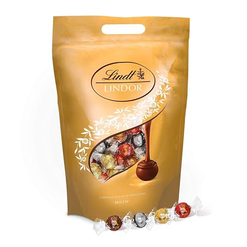 Lindt Schokolade | 2KG Beutel | LINDOR | Kugeln | Pralinengeschenk | Großpackung | Schokoladengeschenk | Enthält: Milch, Weiß, 60% und Haselnuss von Lindt