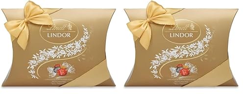 Lindt Schokolade LINDOR Kugeln Mischung | 323 g in Kissenpackung | ca. 25 LINDOR Kugeln (Vollmilch, Feinherb, Weiß) | Pralinen-Geschenk oder Schokoladengeschenk (Packung mit 2) von Lindt