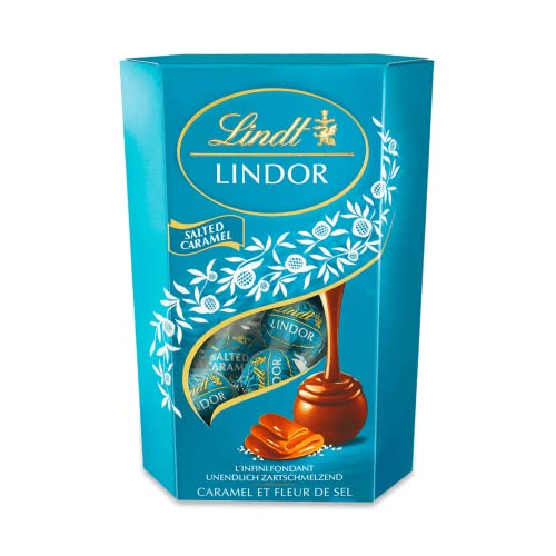 Lindt Schokolade LINDOR Kugeln Salted Caramel | 500 g Cornet | ca. 40 Kugeln Schokoladen Kugeln Milch Schokolade mit einer Füllung aus Salz-Karamell | Pralinen Geschenk | Schokoladen Geschenk von Lindt