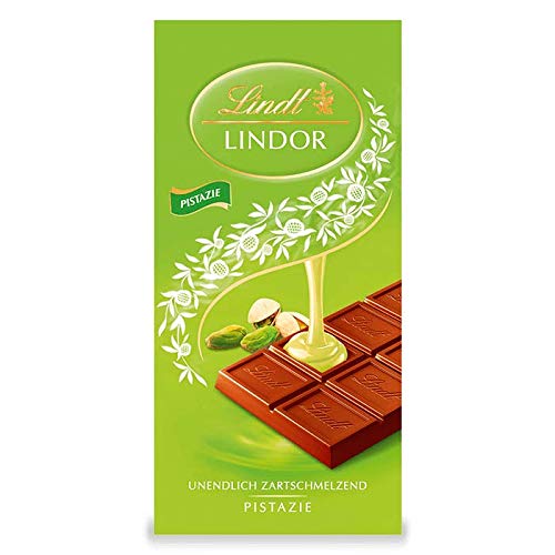Lindt Schokolade LINDOR Pistazie | 10 x 100 g Tafel | Feinste Vollmilch-Schokolade mit einer unendlich zartschmelzenden Füllung mit Pistaziengeschmack | Schokoladentafel | Schokoladengeschenk von Lindt