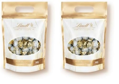 Lindt Schokolade Marc de Champagne Kugeln | 700 g | Ca. 56 Vollmilch-Schokoladen mit erlesener Füllung, alkoholhaltig | Großpackung | Pralinengeschenk | Schokoladengeschenk (Packung mit 2) von Lindt