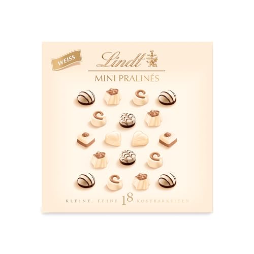 Lindt Schokolade - Weiße Mini Pralinés | 90 g | Pralinen-Schachtel 18 Pralinen in 6 köstlichen Sorten | Pralinengeschenk | Schokoladengeschenk von Lindt