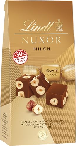 Lindt Schokolade NUXOR Milch | 103 g Beutel | Cremige Gianduja Milch-Schokolade mit ganzen, gerösteten Haselnüssen | Pralinen-Geschenk | Probierpreis Aktion Lindt Schokolade NUXOR Milch | 103 g Beutel | Cremige Gianduja Milch-Schokolade mit ganzen, gerösteten Haselnüssen | Pralinen-Geschenk | Probierpreis Aktion von Lindt